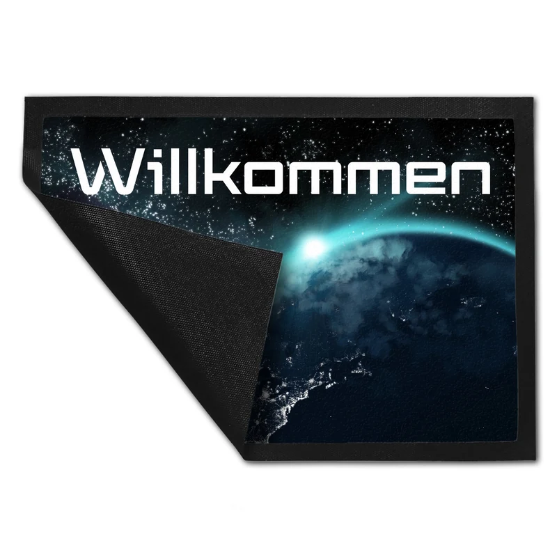 Willkommen im Weltall Fußmatte mit Weltraummotiv