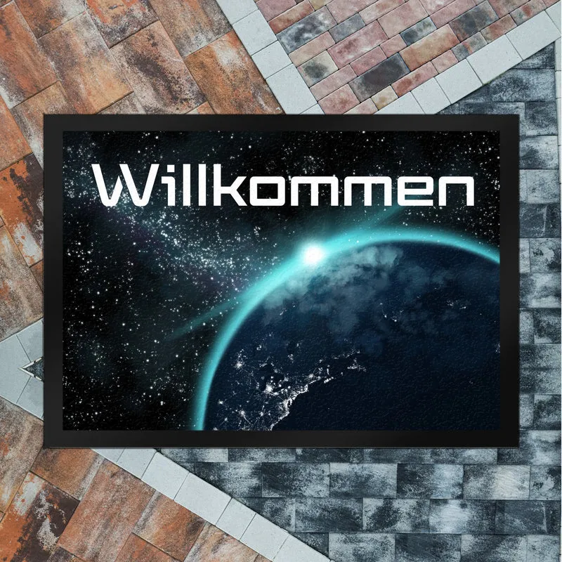 Willkommen im Weltall Fußmatte mit Weltraummotiv