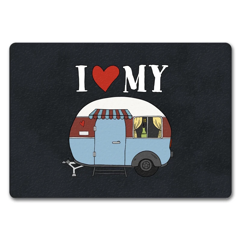 I love my Caravan Fußmatte mit Wohnwagen Motiv