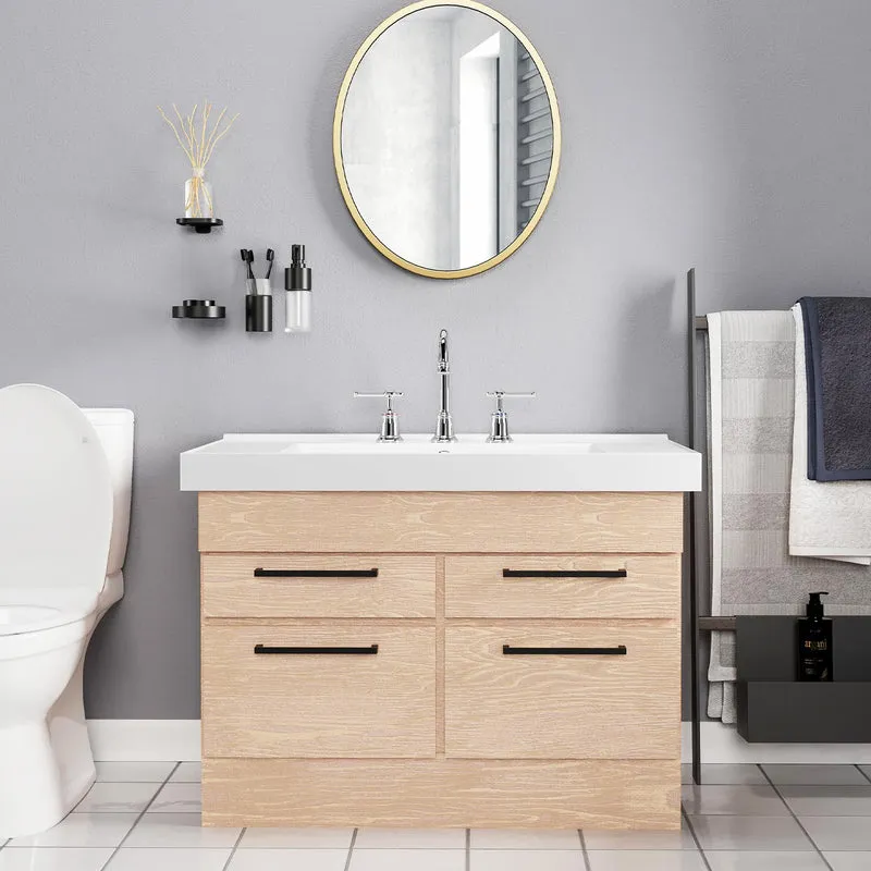 Garvee Rubinetto Bagno 8 Pollici Widespread Nichel Spazzolato, 2 Maniglie, Getto Rotante 360°, Acciaio Inossidabile, Lavabo 3 Fori