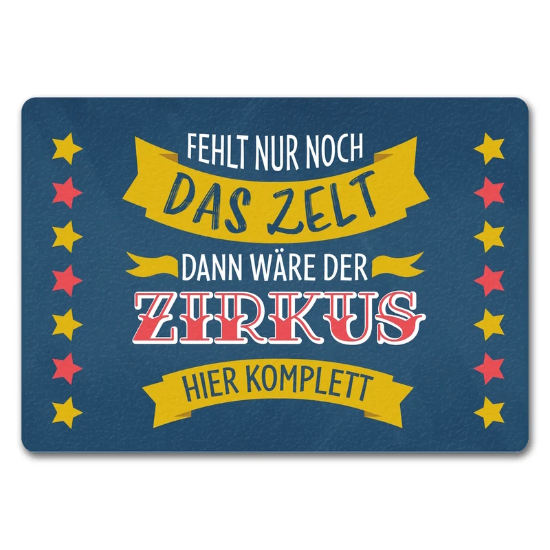 Fehlt nur noch das Zelt, dann wäre der Zirkus hier komplett Fußmatte mit buntem Zirkusdesign