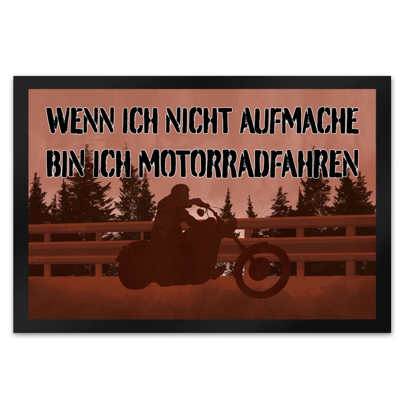 Wenn ich nicht aufmache bin ich Motorradfahren Fußmatte mit Chopper