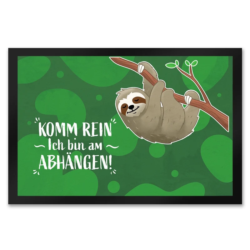 Komm rein ich bin am Abhängen Fußmatte mit süßem Faultier