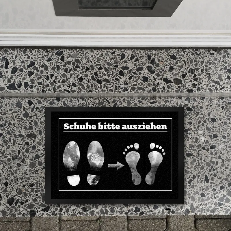 Schuhe bitte ausziehen Fußmatte mit witzigem Motiv