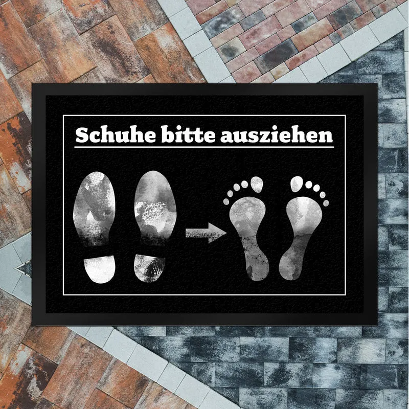 Schuhe bitte ausziehen Fußmatte mit witzigem Motiv