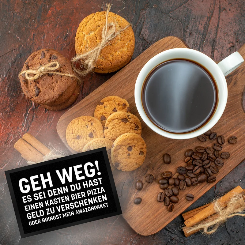 Geh weg Fußmatte mit witzigem Spruch