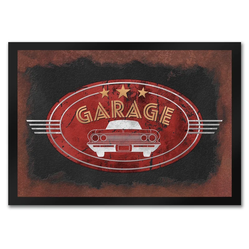 Garage Fußmatte in Metalloptik mit Automotiv