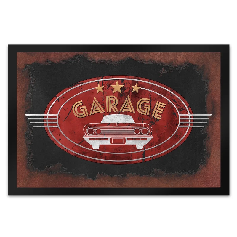 Garage Fußmatte in Metalloptik mit Automotiv