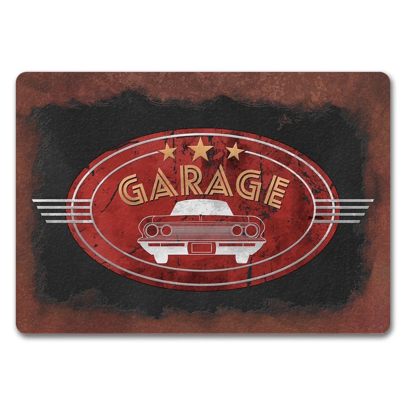 Garage Fußmatte in Metalloptik mit Automotiv