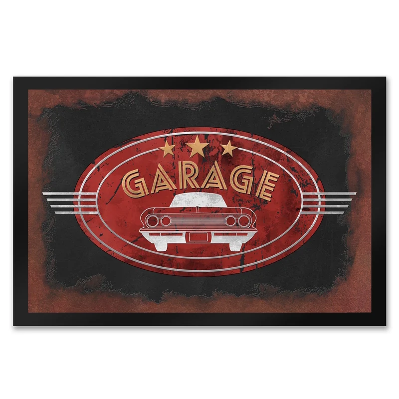 Garage Fußmatte in Metalloptik mit Automotiv