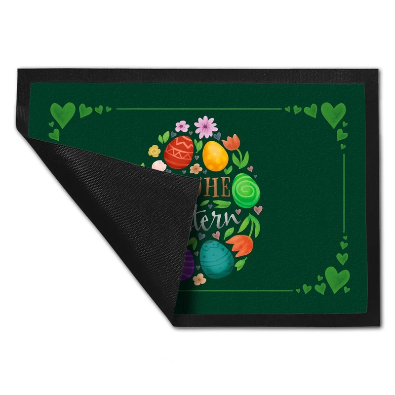 Frohe Ostern Fußmatte mit Frühlingsmotiven