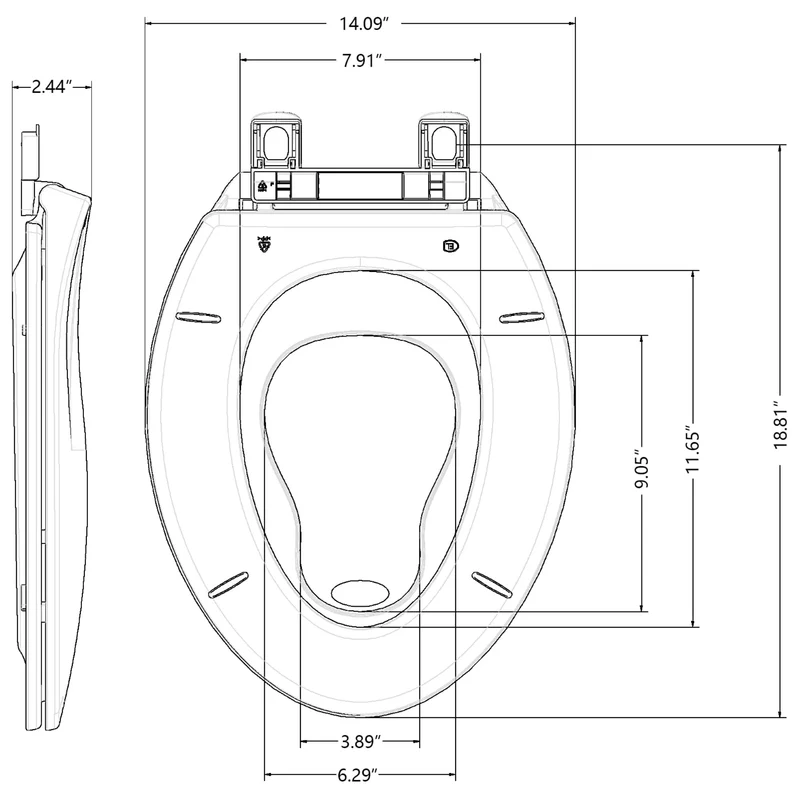 Sedile WC Garvee con seggiolino per bambini 2 in 1 per WC allungati, bagno per famiglie, polipropilene, bianco, chiusura ammortizzata, chiusura magnetica