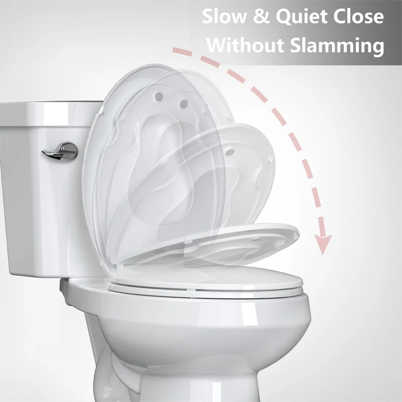 Sedile WC Garvee con seggiolino per bambini 2 in 1 per WC allungati, bagno per famiglie, polipropilene, bianco, chiusura ammortizzata, chiusura magnetica