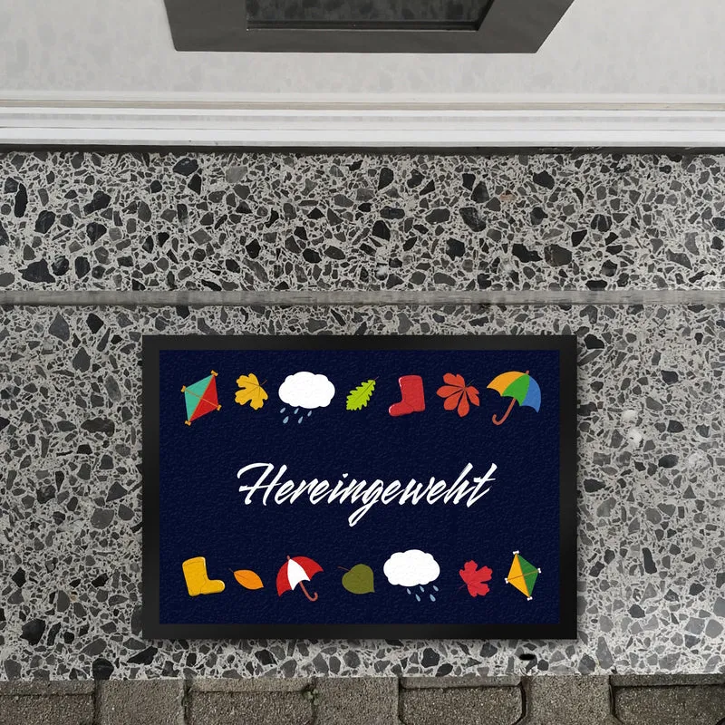 Hereingeweht Fußmatte mit Herbst-Motiven