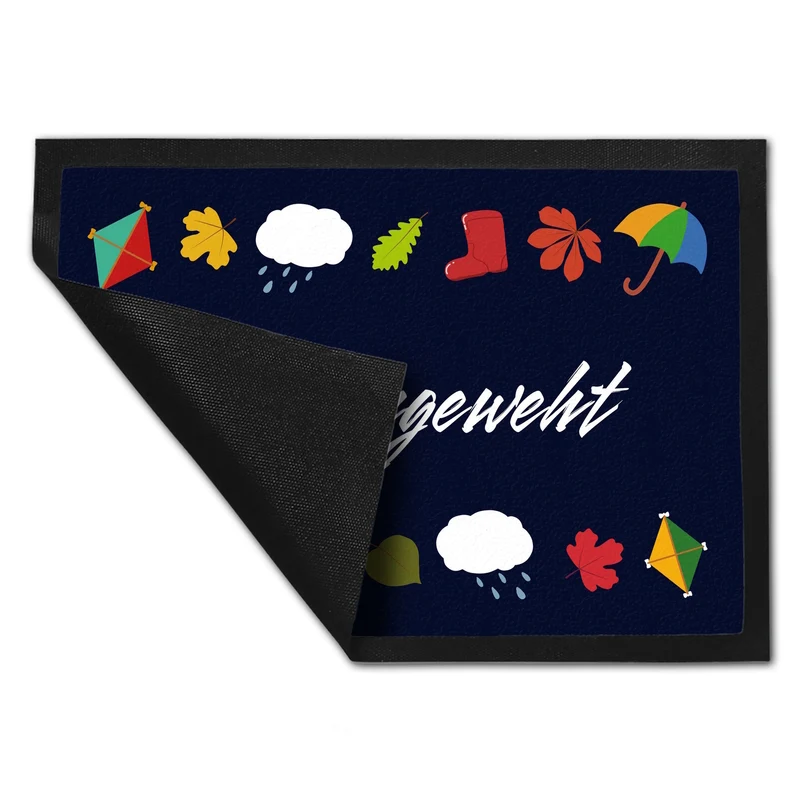 Hereingeweht Fußmatte mit Herbst-Motiven