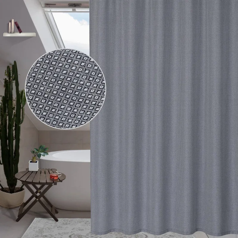Tenda da doccia Garvee Navy in microfibra idrorepellente, resistente, 155 g/m², in poliestere, per bagno, 182,9 x 213,4 cm
