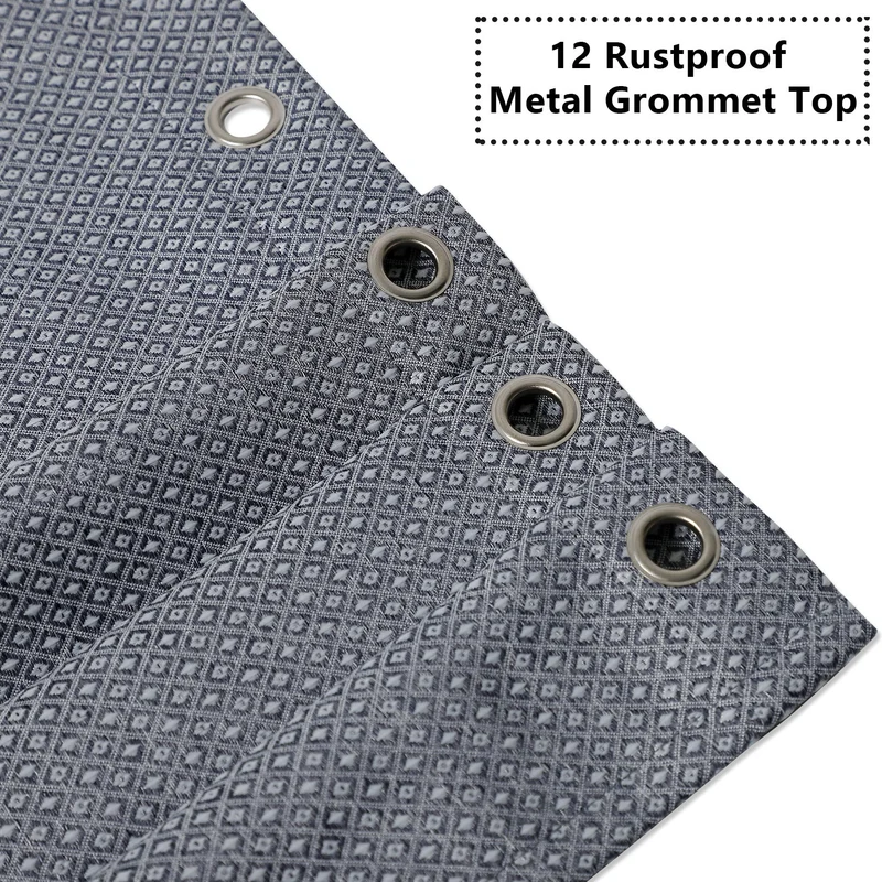 Tenda da doccia Garvee, tessuto di lino, 155 g/m², idrorepellente, tessuto pesante, occhielli antiruggine, 35" x 72" blu navy, bagno in stile hotel di lusso