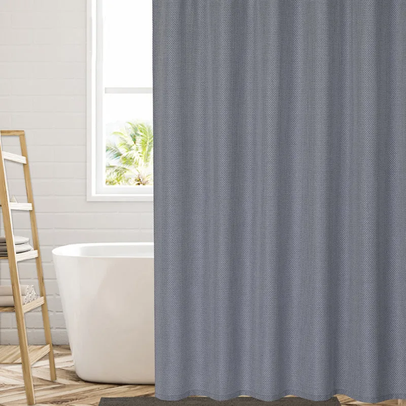 Tenda da doccia Garvee, tessuto di lino, 155 g/m², idrorepellente, tessuto pesante, occhielli antiruggine, 35" x 72" blu navy, bagno in stile hotel di lusso