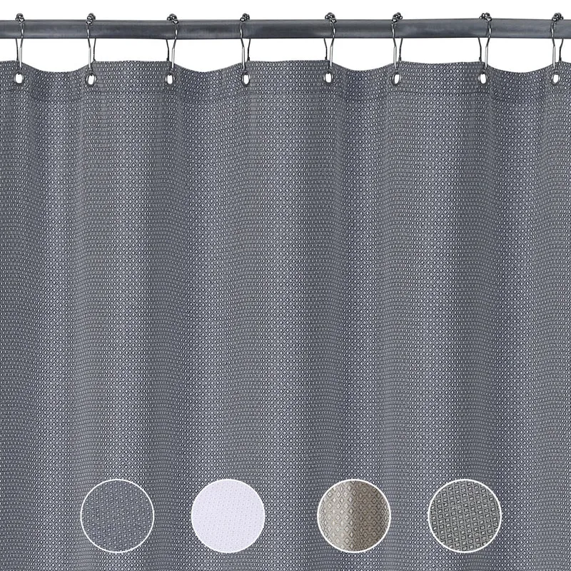 Tenda da doccia Garvee, tessuto di lino, 155 g/m², idrorepellente, tessuto pesante, occhielli antiruggine, 35" x 72" blu navy, bagno in stile hotel di lusso