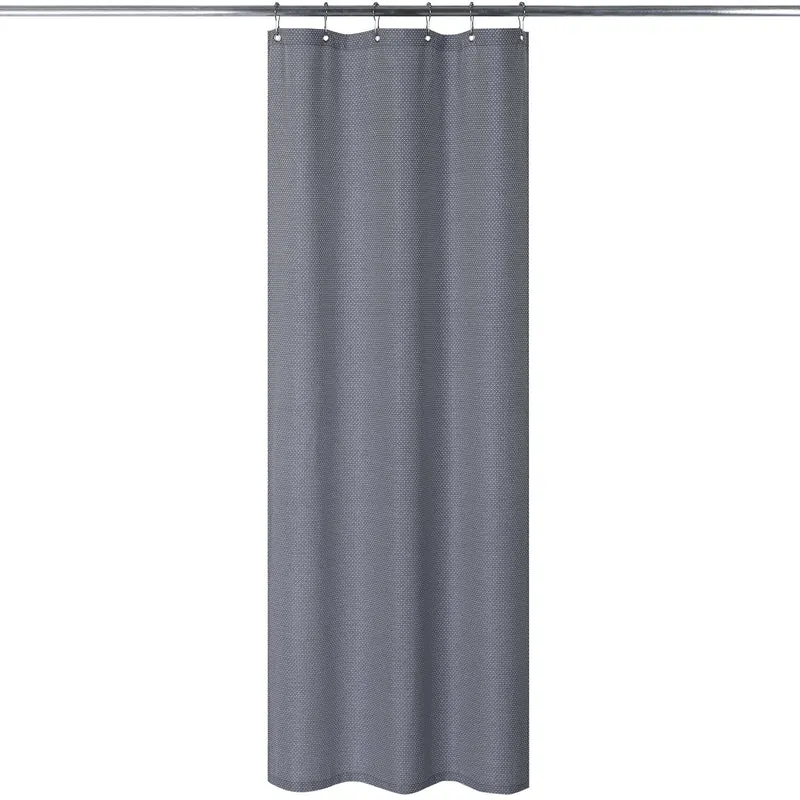 Tenda da doccia Garvee, tessuto di lino, 155 g/m², idrorepellente, tessuto pesante, occhielli antiruggine, 35" x 72" blu navy, bagno in stile hotel di lusso
