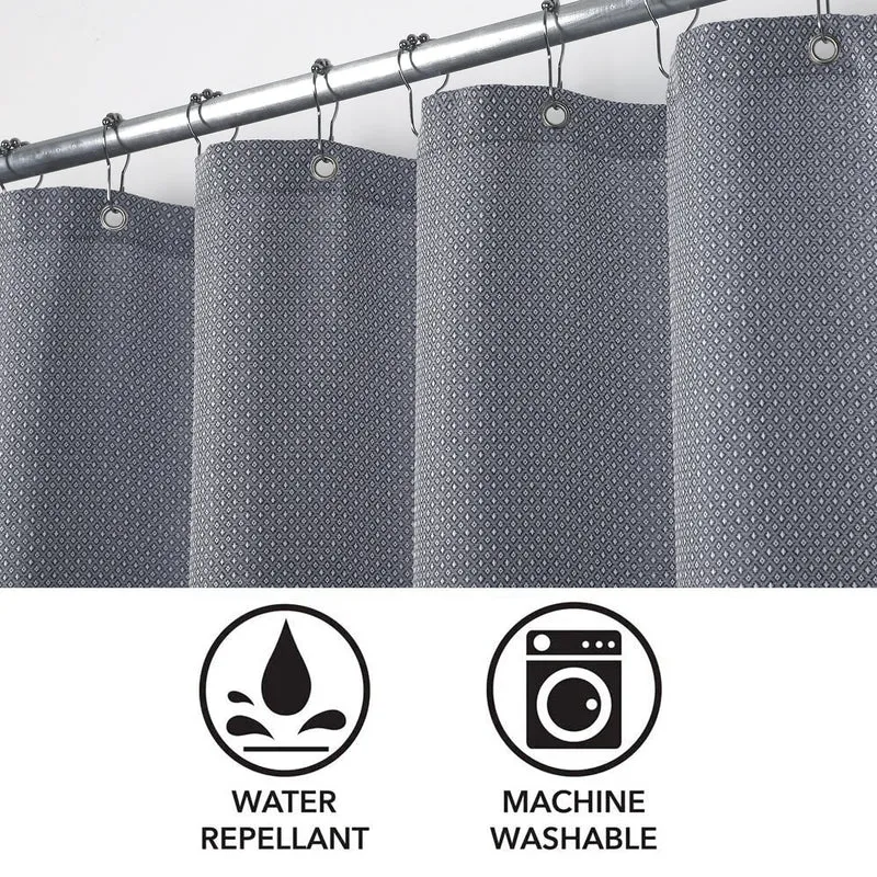 Tenda da doccia Garvee, tessuto di lino, 155 g/m², idrorepellente, tessuto pesante, occhielli antiruggine, 35" x 72" blu navy, bagno in stile hotel di lusso