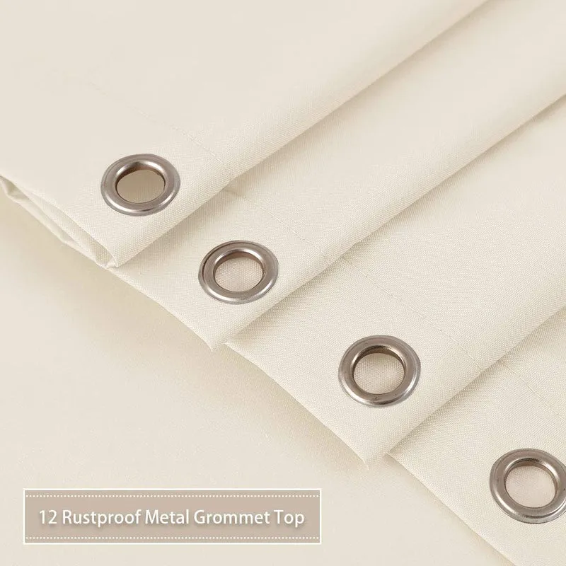 Tenda da doccia Garvee di qualità alberghiera, tessuto in microfibra impermeabile al 100%, avorio, 72x72 pollici, bagno