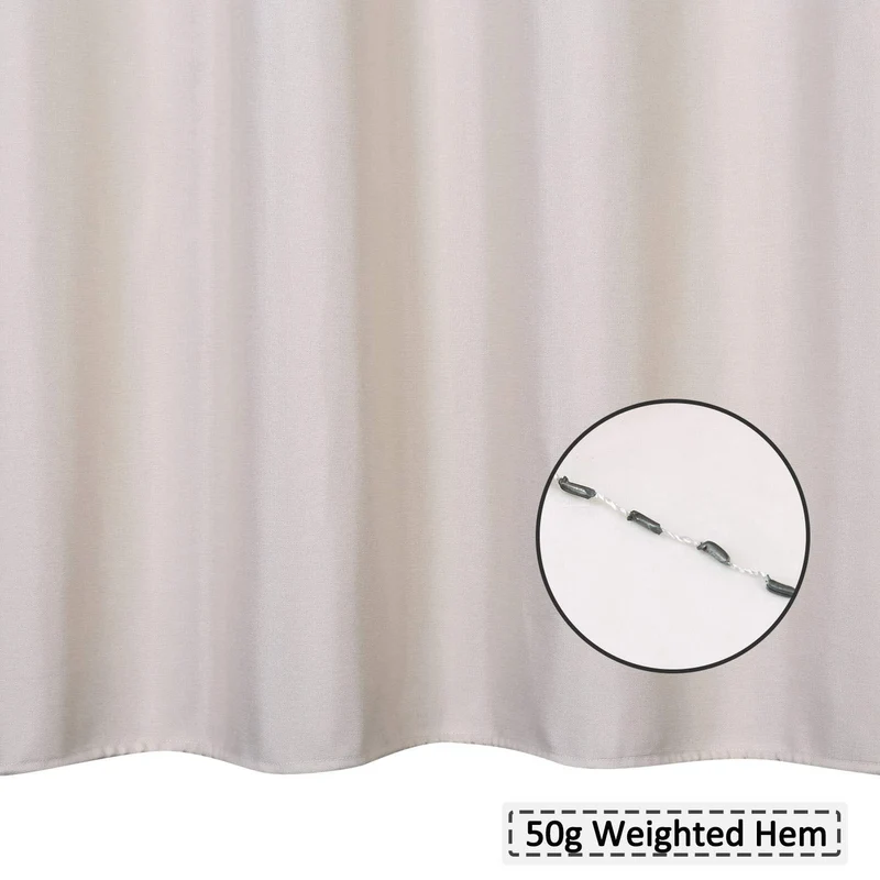 Tenda da doccia Garvee in poliestere impermeabile con ganci per vasca e doccia, beige, leggera, idrorepellente, facile da installare