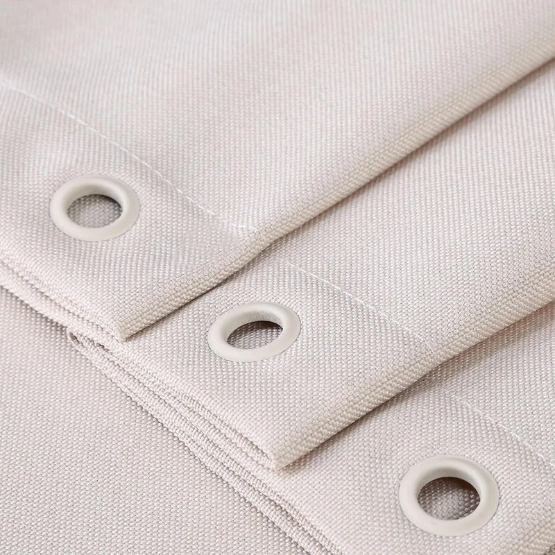 Tenda da doccia Garvee, 100% lino, poliestere, impermeabile, tessuto pesante, ganci rustici, beige, 48"x72" (112x182 cm), hotel di lusso