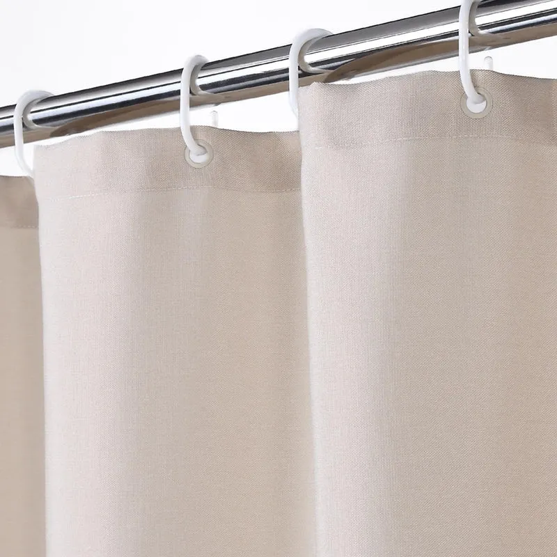 Tenda da doccia Garvee, 100% lino, poliestere, impermeabile, tessuto pesante, ganci rustici, beige, 48"x72" (112x182 cm), hotel di lusso