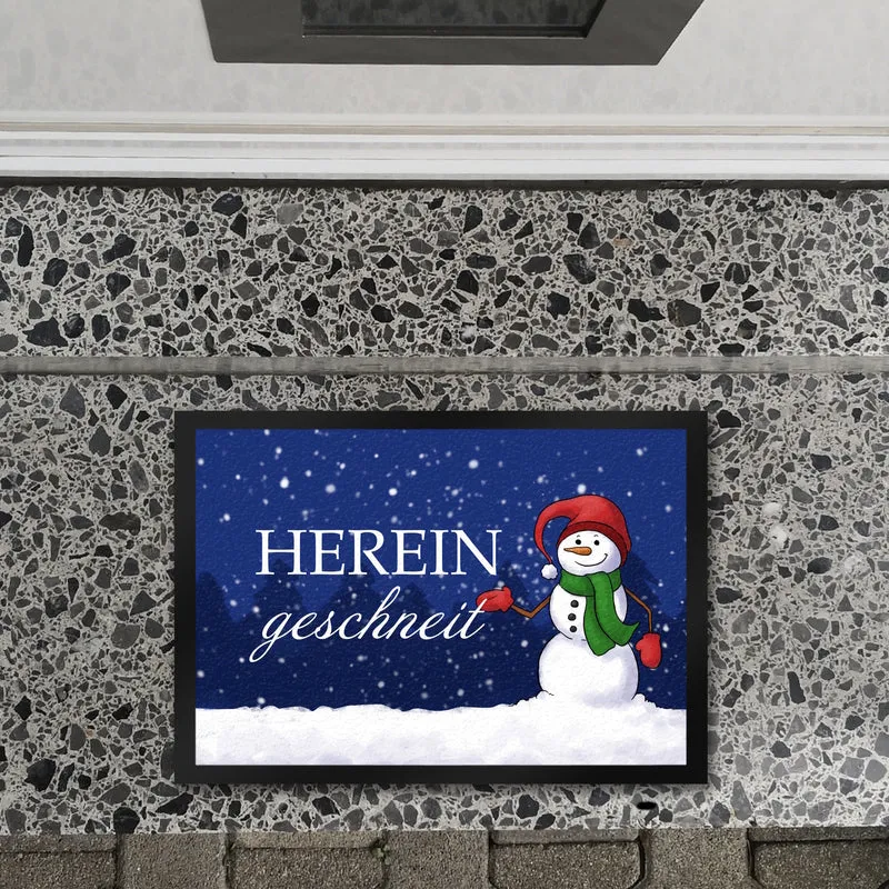 Hereingeschneit Schneemann Fußmatte