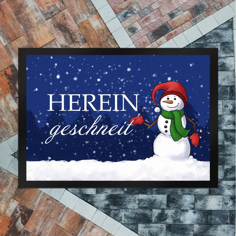 Hereingeschneit Schneemann Fußmatte