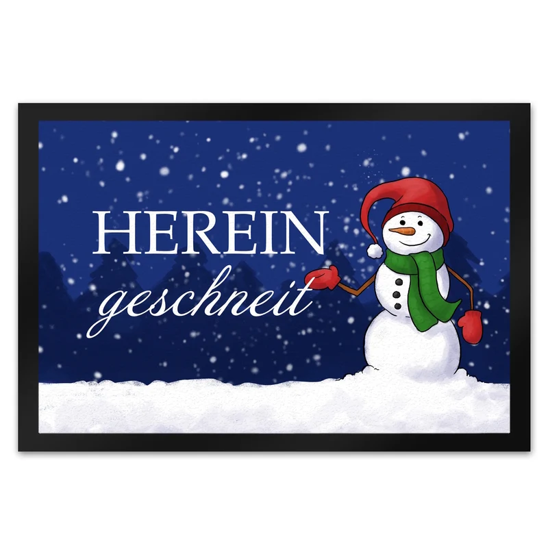 Hereingeschneit Schneemann Fußmatte