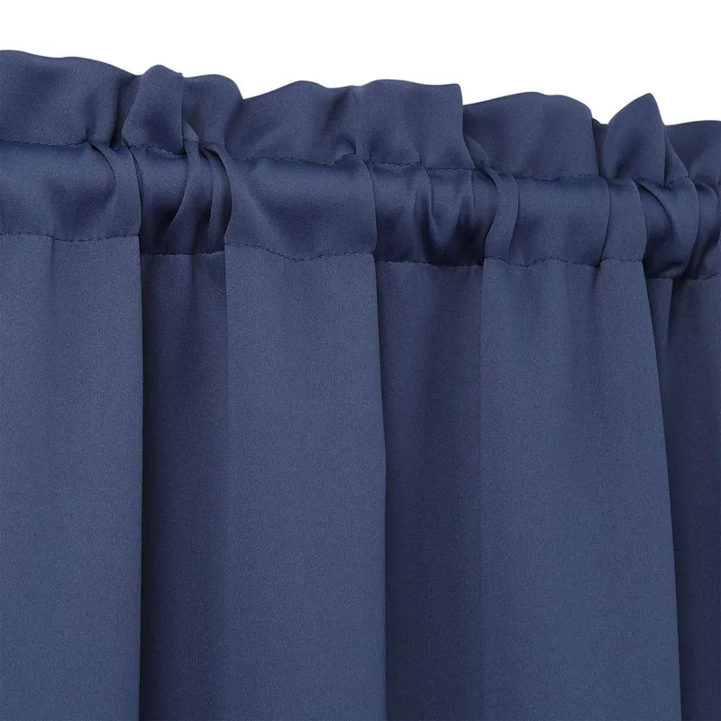 Garvee 2 pezzi mantovane oscuranti per finestre, soggiorno, cucina, camera da letto, mantovane per finestre termoisolanti, blu navy, 26 × 30 pollici