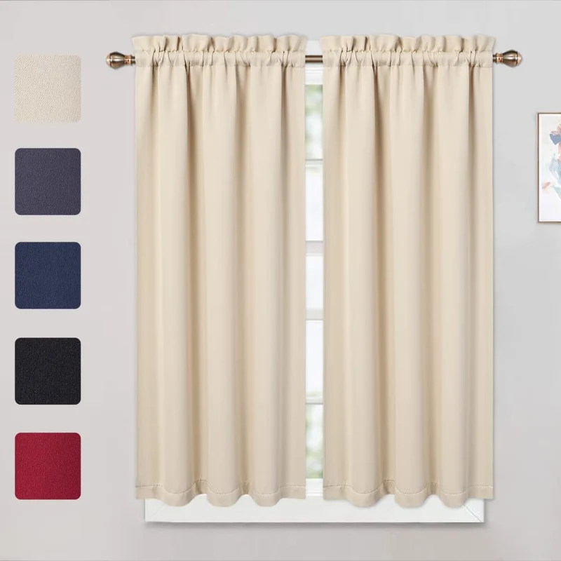 Tende oscuranti Garvee, 2 pezzi, beige, 26x45 pollici, per finestre, soggiorno, cucina, camera da letto, termoisolanti