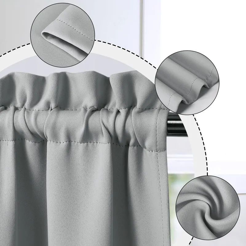 Tende oscuranti corte Garvee, 2 pannelli, in poliestere che blocca la luce, per cucina e camera da letto, 26x45 pollici