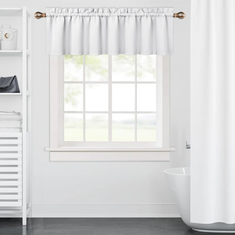 Garvee Valance Tende da Cucina 52x15 Pollici Bianco Vino Oscurante Termico Tascabile per Asta per Piccole Finestre Cucina Camera da Letto