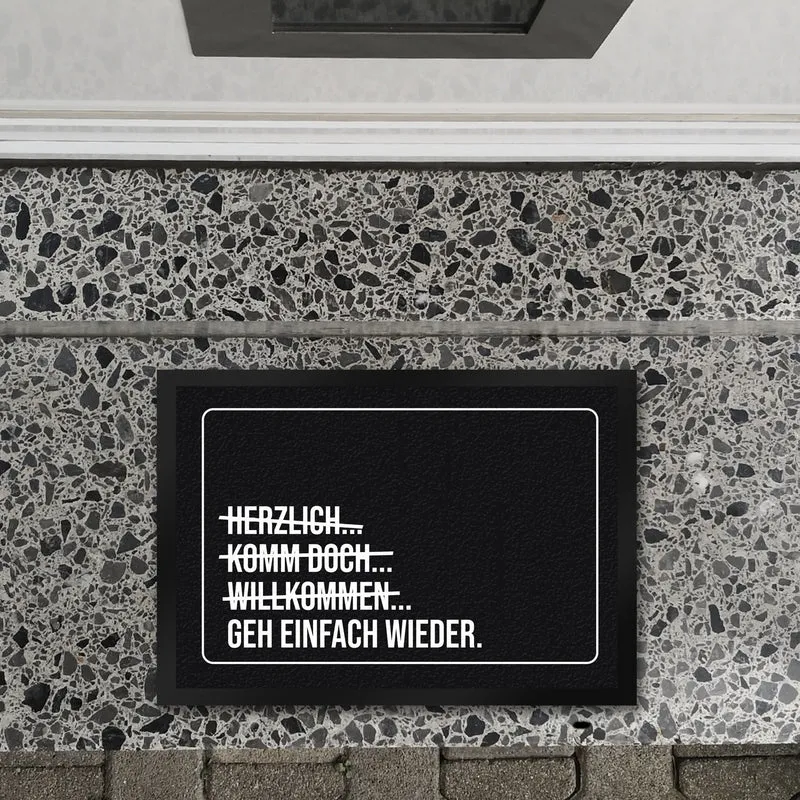 Geh einfach wieder Fußmatte mit lustigem Spruch
