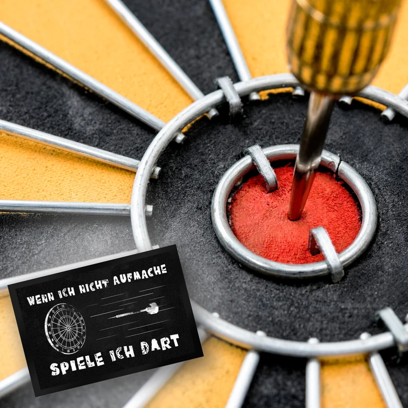 Wenn ich nicht aufmache spiele ich Dart Fußmatte mit Dartscheibe