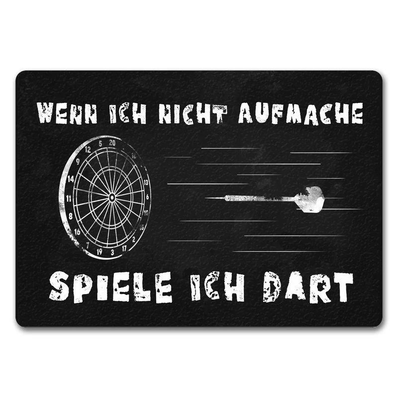 Wenn ich nicht aufmache spiele ich Dart Fußmatte mit Dartscheibe