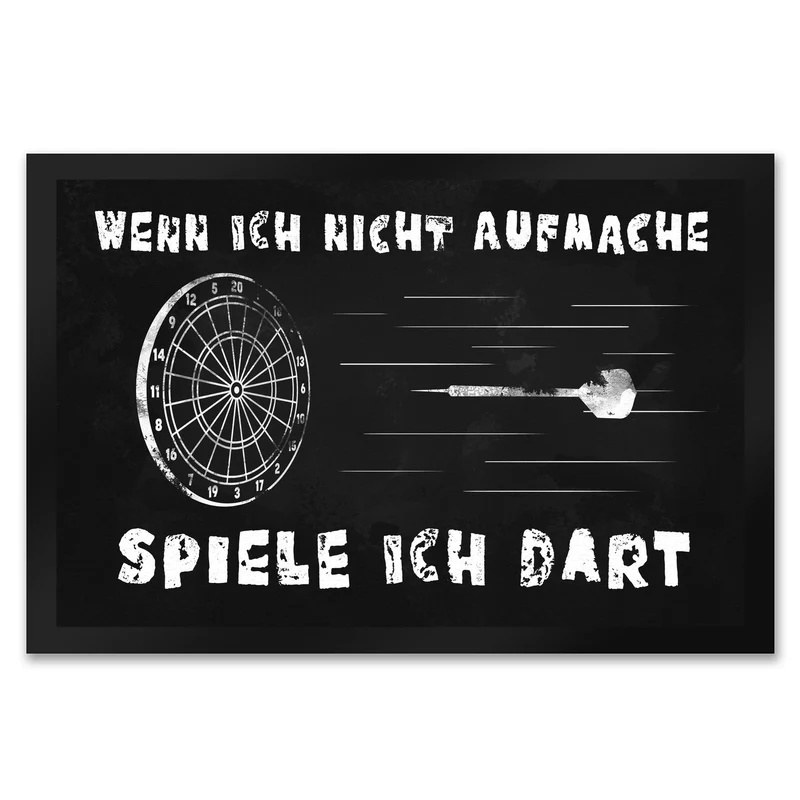 Wenn ich nicht aufmache spiele ich Dart Fußmatte mit Dartscheibe