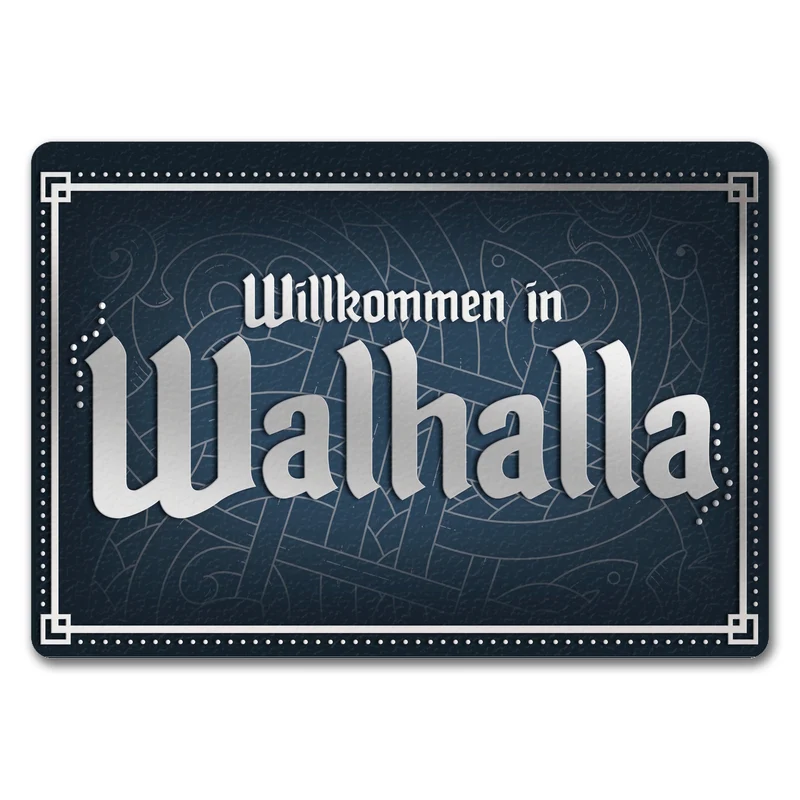 Willkommen in Walhalla Fußmatte mit Runen Motiv
