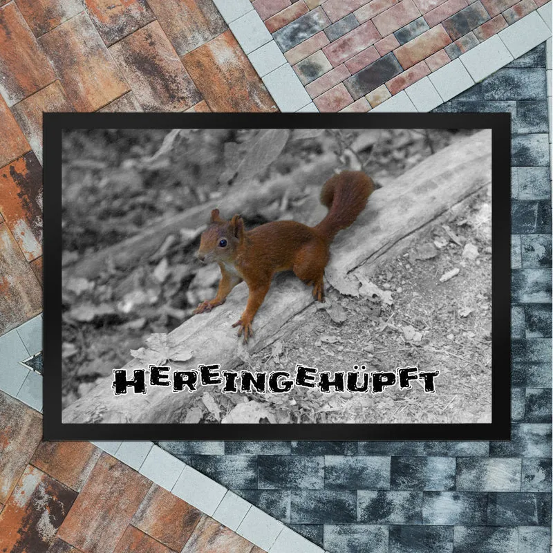 Hereingehüpft Fussmatte mit Eichhörnchen