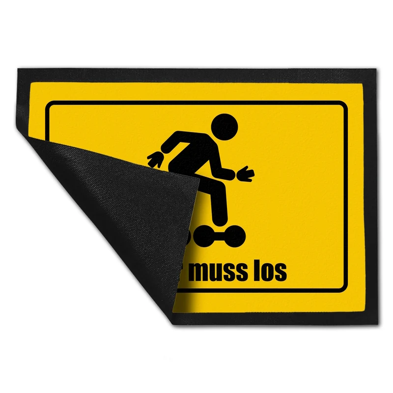 Bruder muss los Meme Fußmatte im lustigem Straßenschild Look