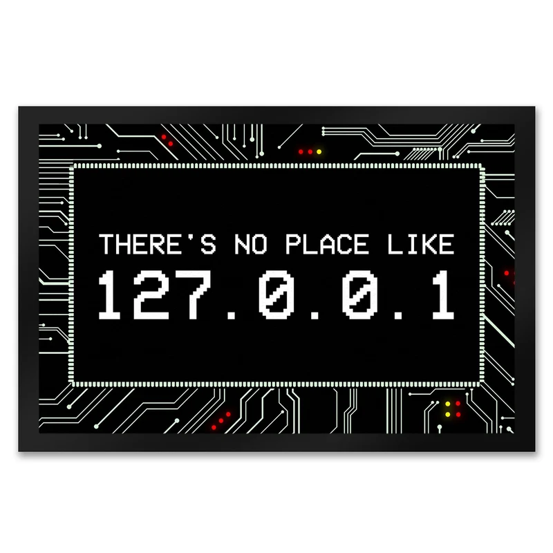 There's no place like 127.0.0.1 Localhost Fußmatte mit IP Adresse