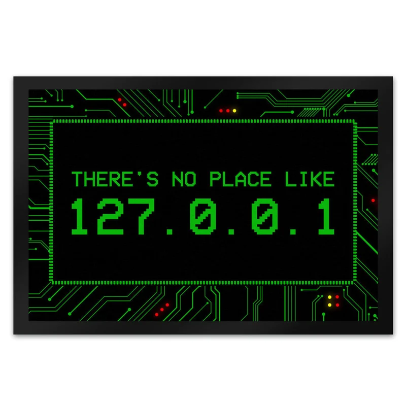There's no place like 127.0.0.1 Localhost Fußmatte mit IP Adresse