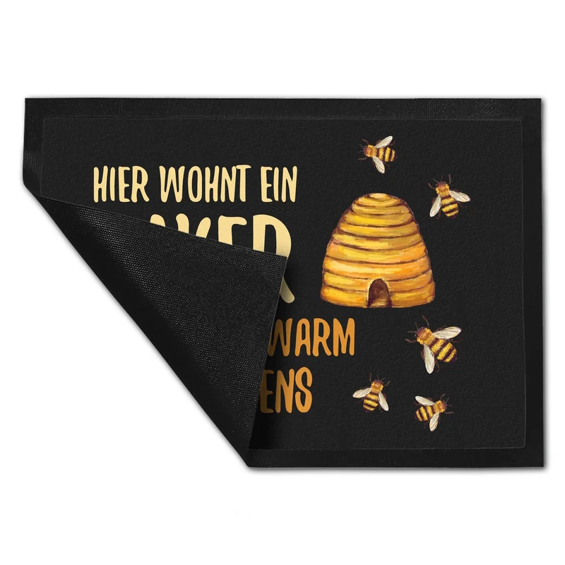 Hier wohnt ein Imker mit dem Schwarm seines Lebens Fußmatte