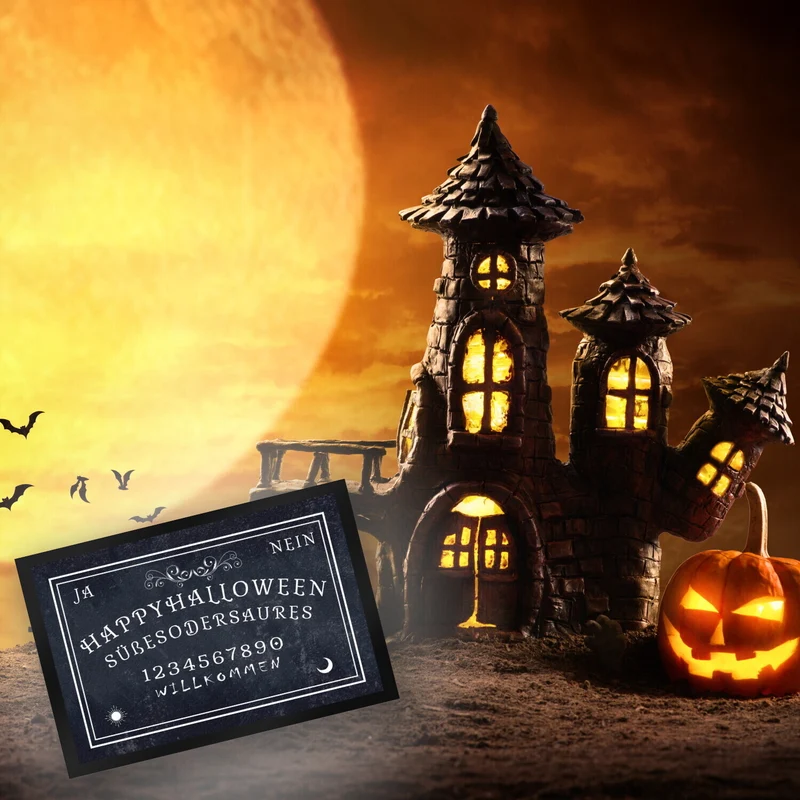 Fußmatte im Ouija Brett Design - Happy Halloween Süßes oder Saures