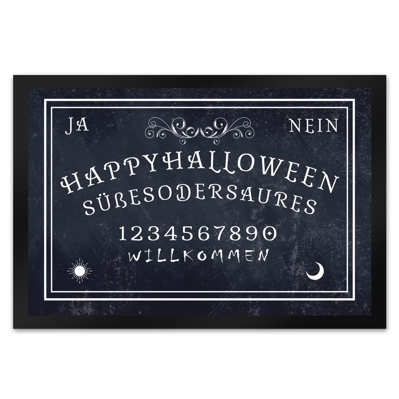 Fußmatte im Ouija Brett Design - Happy Halloween Süßes oder Saures