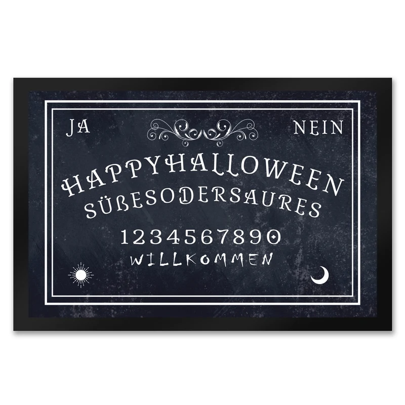 Fußmatte im Ouija Brett Design - Happy Halloween Süßes oder Saures