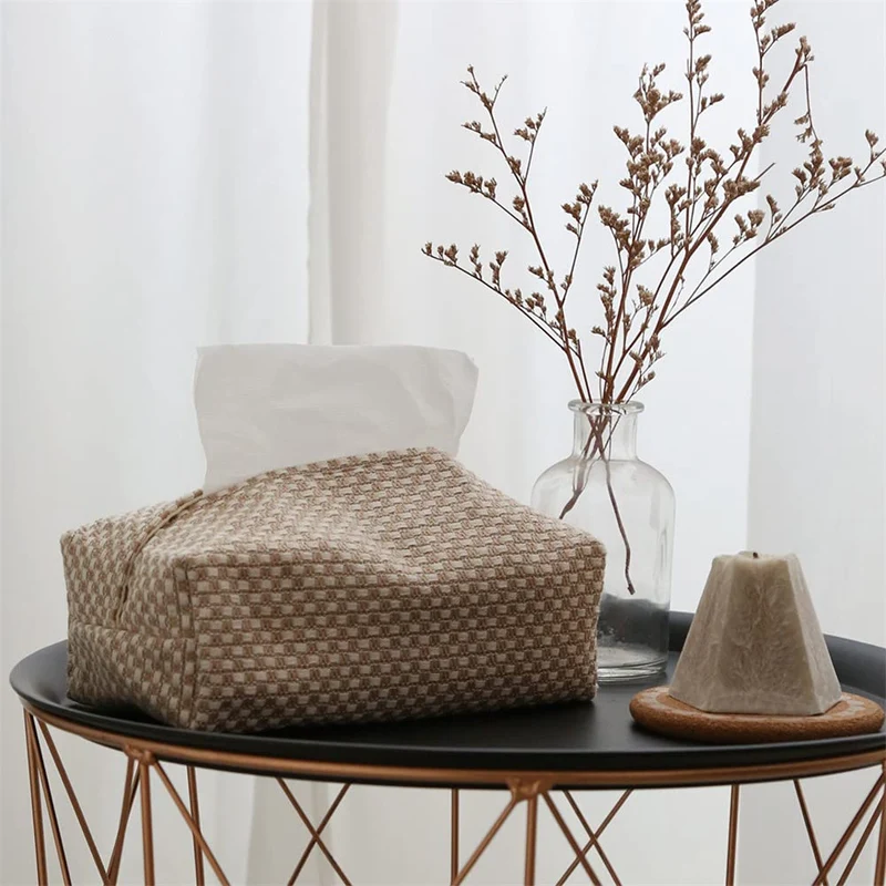 Garvee Distributeur De Mouchoirs En Papier Lin Et Coton 20x10x8cm Jute Pur Pour Salon Et Chambre